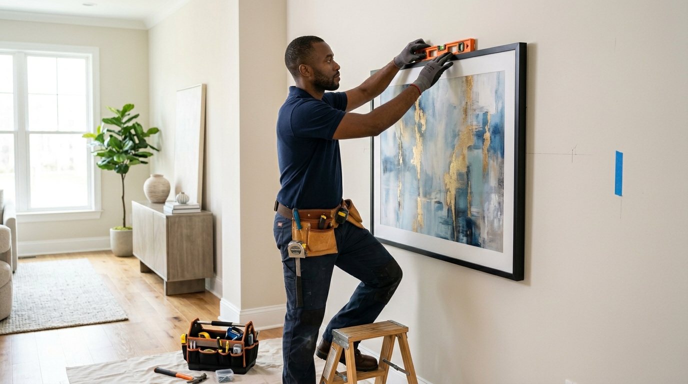 Picture hanging and wall mounting service in Cape Town